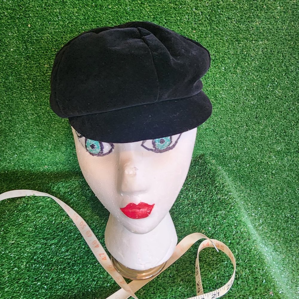 Teen Toppers  Vintage 60's Mod Black Velvet Cap Designed for TV Star Patty Duke
